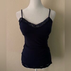 Navy blue lace trim cami